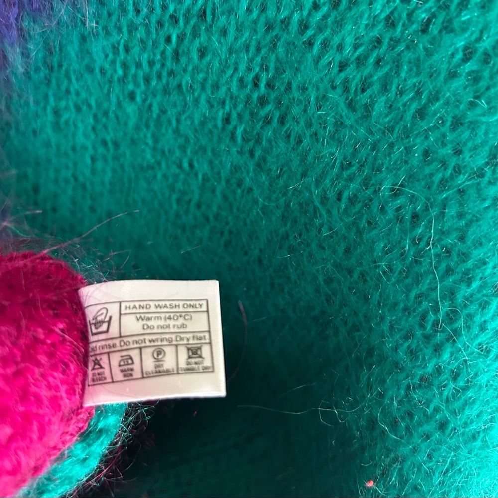 Gold Label Designer ~Vibrant 80s 90s Mohair Geometric Colorblock Sweater~ Medium - Picture 11 of 14